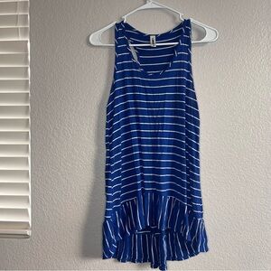 ✨10 for $15✨ Wurl women’s size small blue & white striped long tank / mini dress